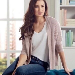 Barefoot Dreams CozyChic Lite Ribbed Shrug Cardigan Blush Pink Size L/XL